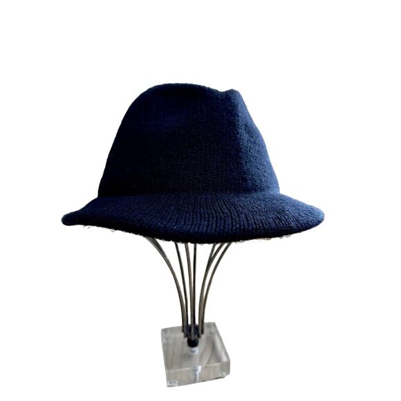 Vintage Knit Black Fedora One Size - Picture 2 of 7